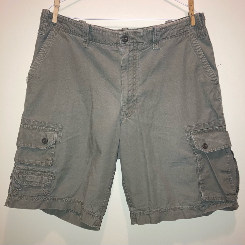 Eddie Bauer Cargo Shorts-Army Green, 36” Waist